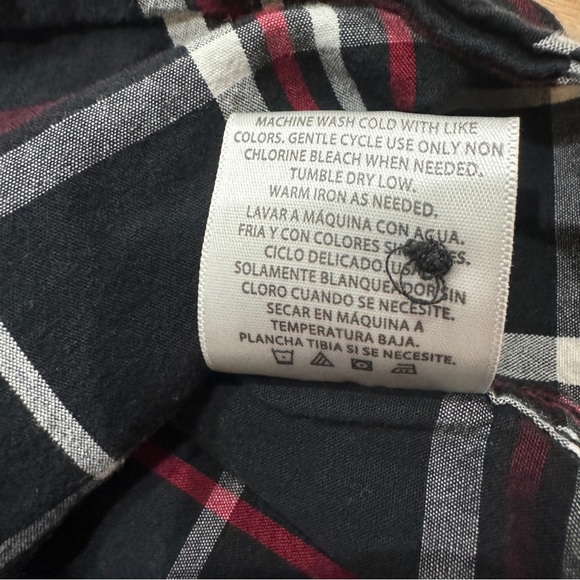 Levi’s Long Sleeve Pearl Snap Plaid Button Up Shirt Black Red White Modern Fit - Picture 7 of 8
